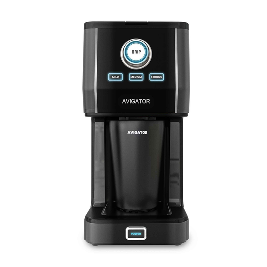 Avigator Single Cup Drip Coffee Maker, Single-serve Coffee Machine Brewers with 11oz. Travel Mug and Reusable Filter, Black