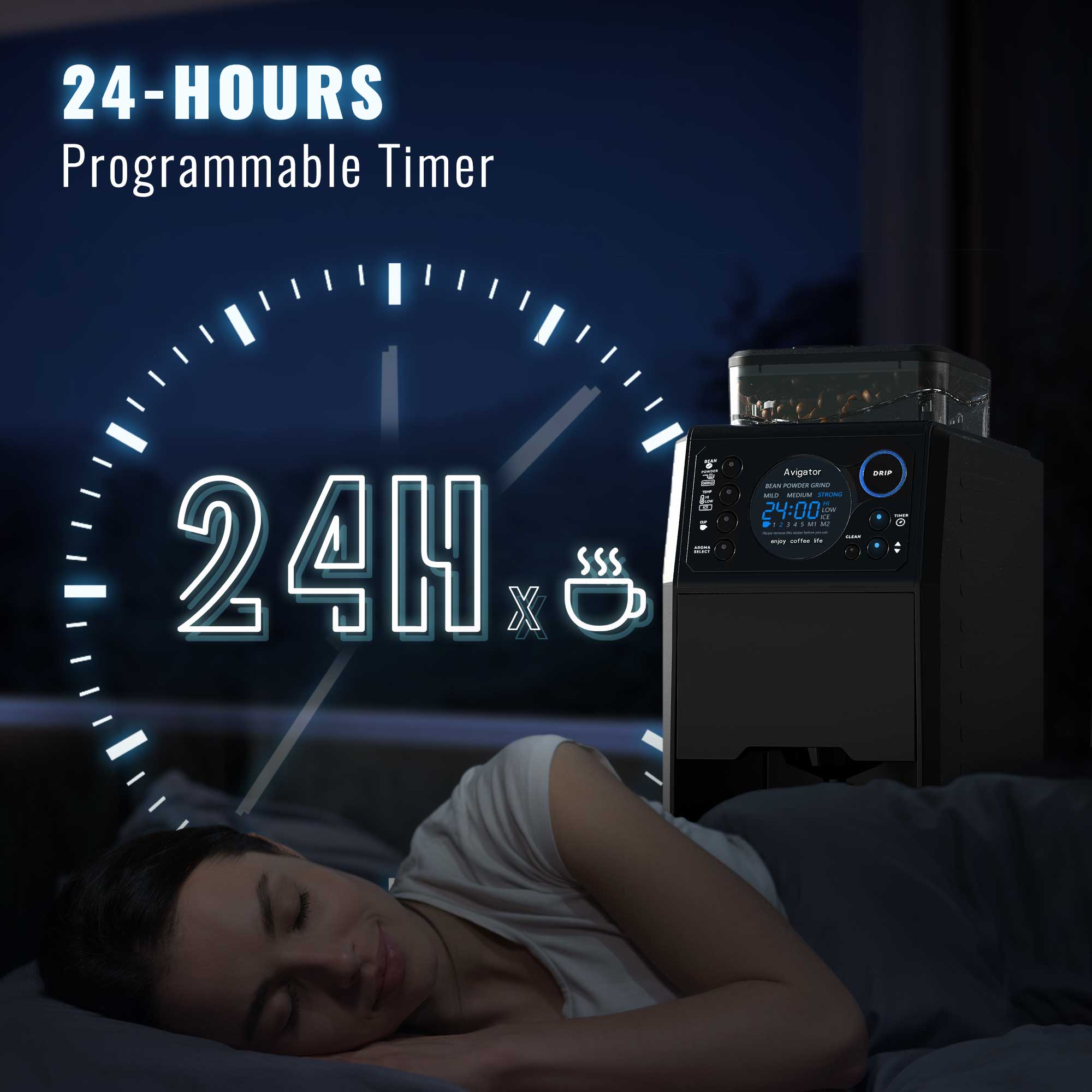 Coffee maker with 24H timer