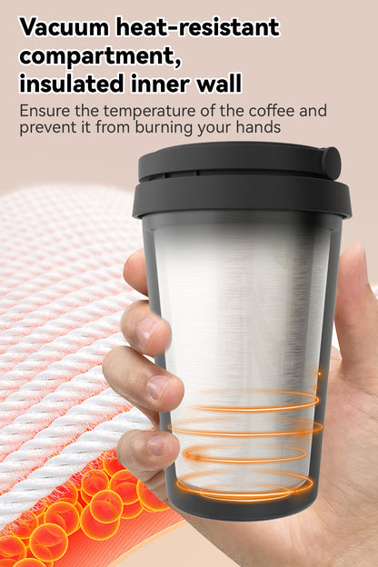 Avigator Single Cup Drip Coffee Maker, Single-serve Coffee Machine Brewers with 11oz. Travel Mug and Reusable Filter, Black