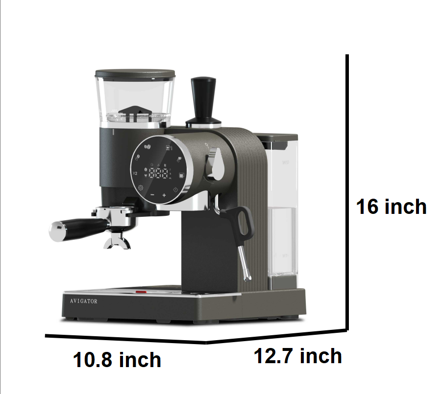 Grind and brew coffee maker size