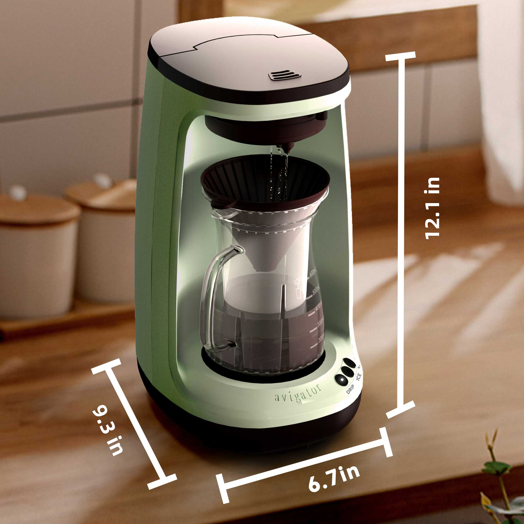 Grind and brew coffee maker size